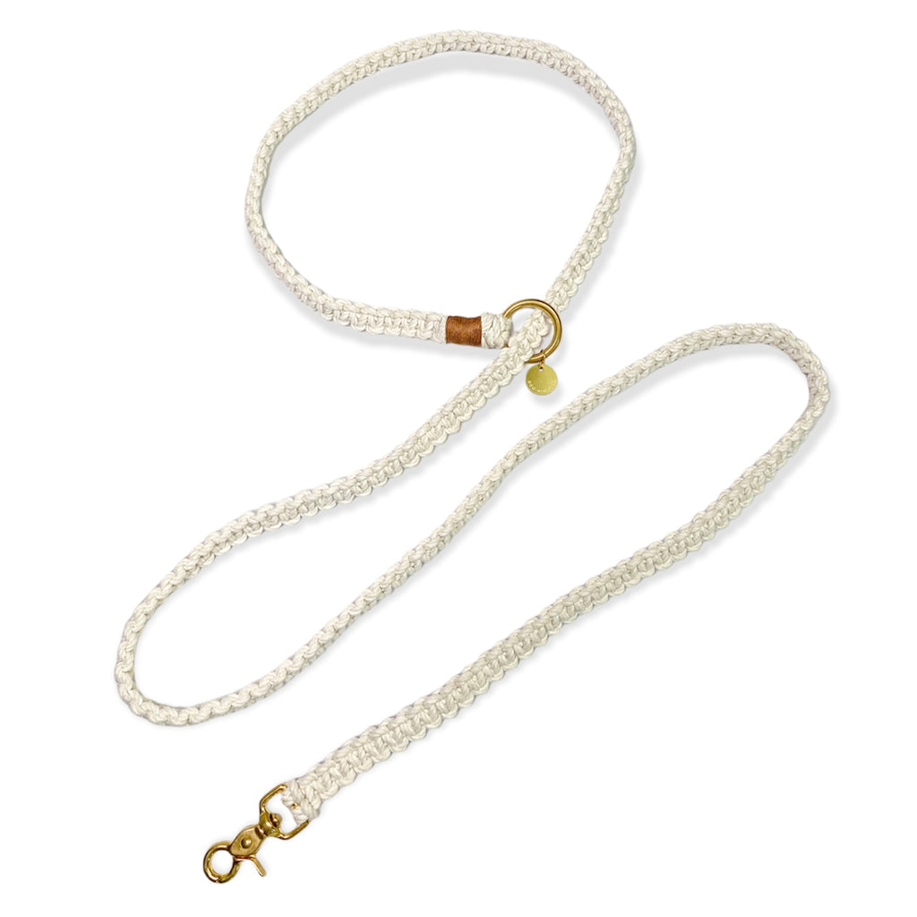 Original DOGALICIOUS Macramé Hands-Free Каишка - Natural